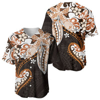 Monstera Plumeria Flowers Orange Baseball Jersey Polynesian Pattern LT01 - Polynesian Pride
