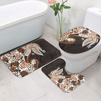Monstera Plumeria Flowers Orange Bathroom Set Polynesian Pattern LT01 - Polynesian Pride