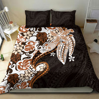 Monstera Plumeria Flowers Orange Bedding Set Polynesian Pattern LT01 - Polynesian Pride
