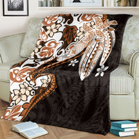 Monstera Plumeria Flowers Orange Blanket Polynesian Pattern LT01 - Polynesian Pride