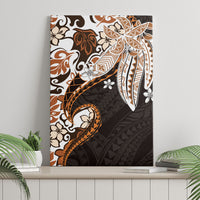 Monstera Plumeria Flowers Orange Canvas Wall Art Polynesian Pattern LT01 - Polynesian Pride