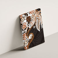 Monstera Plumeria Flowers Orange Canvas Wall Art Polynesian Pattern LT01 - Polynesian Pride