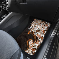 Monstera Plumeria Flowers Orange Car Mats Polynesian Pattern LT01 - Polynesian Pride
