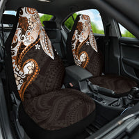 Monstera Plumeria Flowers Orange Car Seat Cover Polynesian Pattern LT01 One Size Orange - Polynesian Pride
