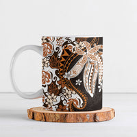 Monstera Plumeria Flowers Orange Ceramic Mug Polynesian Pattern LT01 Orange - Polynesian Pride