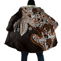 Monstera Plumeria Flowers Orange Cloak Polynesian Pattern LT01 - Polynesian Pride