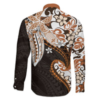 Monstera Plumeria Flowers Orange Family Matching Off Shoulder Maxi Dress and Hawaiian Shirt Polynesian Pattern