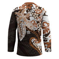 Monstera Plumeria Flowers Orange Hockey Jersey Polynesian Pattern LT01 - Polynesian Pride
