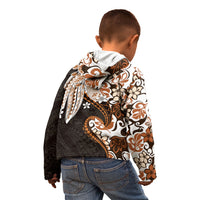Monstera Plumeria Flowers Orange Kid Hoodie Polynesian Pattern LT01 - Polynesian Pride