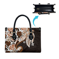 Monstera Plumeria Flowers Orange Leather Bag Polynesian Pattern LT01 - Polynesian Pride
