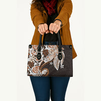 Monstera Plumeria Flowers Orange Leather Bag Polynesian Pattern LT01 - Polynesian Pride