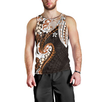 Monstera Plumeria Flowers Orange Men Tank Top Polynesian Pattern LT01 - Polynesian Pride