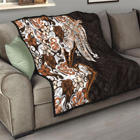 Monstera Plumeria Flowers Orange Quilt Polynesian Pattern LT01 - Polynesian Pride