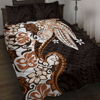Monstera Plumeria Flowers Orange Quilt Bed Set Polynesian Pattern LT01 Orange - Polynesian Pride