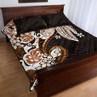 Monstera Plumeria Flowers Orange Quilt Bed Set Polynesian Pattern LT01 - Polynesian Pride