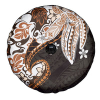 Monstera Plumeria Flowers Orange Spare Tire Cover Polynesian Pattern LT01 - Polynesian Pride
