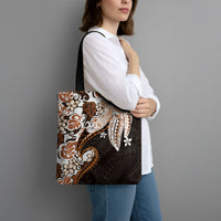 Monstera Plumeria Flowers Orange Tote Bag Polynesian Pattern LT01 - Polynesian Pride