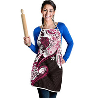 Monstera Plumeria Flowers Pink Apron Polynesian Pattern LT01 - Polynesian Pride