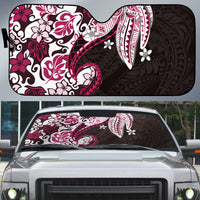 Monstera Plumeria Flowers Pink Auto Sun Shade Polynesian Pattern LT01 Pink - Polynesian Pride