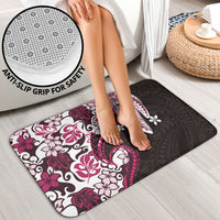 Monstera Plumeria Flowers Pink Bathroom Set Polynesian Pattern LT01 - Polynesian Pride