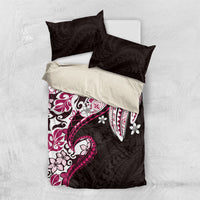 Monstera Plumeria Flowers Pink Bedding Set Polynesian Pattern LT01 US Twin 172cm x 218cm Pink - Polynesian Pride