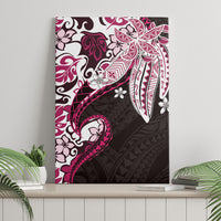 Monstera Plumeria Flowers Pink Canvas Wall Art Polynesian Pattern LT01 - Polynesian Pride