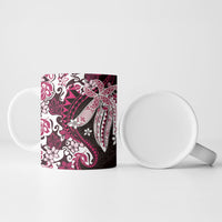 Monstera Plumeria Flowers Pink Ceramic Mug Polynesian Pattern LT01 - Polynesian Pride