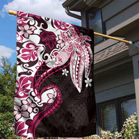 Monstera Plumeria Flowers Pink Garden Flag Polynesian Pattern LT01 - Polynesian Pride