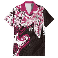 Monstera Plumeria Flowers Pink Hawaiian Shirt Polynesian Pattern LT01 Pink - Polynesian Pride