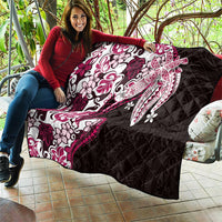 Monstera Plumeria Flowers Pink Quilt Polynesian Pattern LT01 - Polynesian Pride