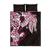 Monstera Plumeria Flowers Pink Quilt Bed Set Polynesian Pattern LT01 - Polynesian Pride