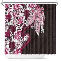 Monstera Plumeria Flowers Pink Shower Curtain Polynesian Pattern LT01 Pink - Polynesian Pride