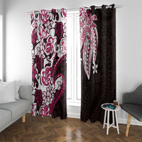 Monstera Plumeria Flowers Pink Window Curtain Polynesian Pattern LT01 With Grommets Pink - Polynesian Pride