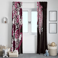 Monstera Plumeria Flowers Pink Window Curtain Polynesian Pattern LT01 - Polynesian Pride