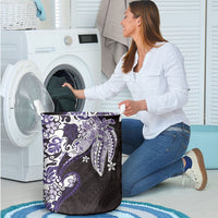 Monstera Plumeria Flowers Purple Laundry Basket Polynesian Pattern LT01 - Polynesian Pride