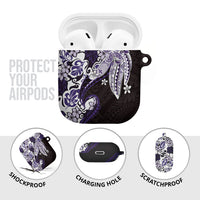 Monstera Plumeria Flowers Purple AirPods Case Polynesian Pattern LT01 - Polynesian Pride