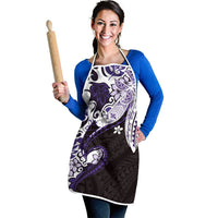 Monstera Plumeria Flowers Purple Apron Polynesian Pattern LT01 - Polynesian Pride