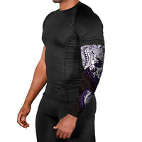 Monstera Plumeria Flowers Purple Arm Sleeves Polynesian Pattern LT01 - Polynesian Pride