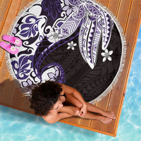 Monstera Plumeria Flowers Purple Beach Blanket Polynesian Pattern LT01 - Polynesian Pride