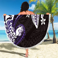 Monstera Plumeria Flowers Purple Beach Blanket Polynesian Pattern LT01 - Polynesian Pride