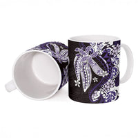 Monstera Plumeria Flowers Purple Ceramic Mug Polynesian Pattern LT01 - Polynesian Pride