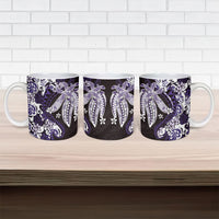 Monstera Plumeria Flowers Purple Ceramic Mug Polynesian Pattern LT01 - Polynesian Pride