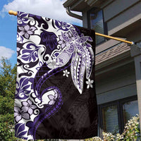 Monstera Plumeria Flowers Purple Garden Flag Polynesian Pattern LT01 - Polynesian Pride