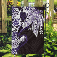 Monstera Plumeria Flowers Purple Garden Flag Polynesian Pattern LT01 Garden Flag Purple - Polynesian Pride