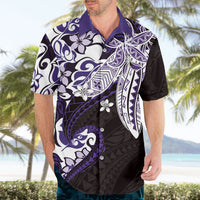 Monstera Plumeria Flowers Purple Hawaiian Shirt Polynesian Pattern LT01 - Polynesian Pride