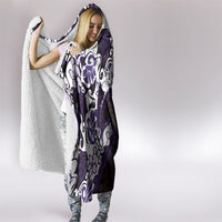 Monstera Plumeria Flowers Purple Hooded Blanket Polynesian Pattern LT01 - Polynesian Pride