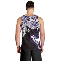 Monstera Plumeria Flowers Purple Men Tank Top Polynesian Pattern LT01 - Polynesian Pride