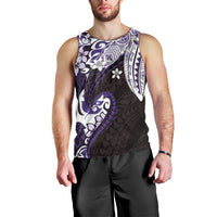 Monstera Plumeria Flowers Purple Men Tank Top Polynesian Pattern LT01 - Polynesian Pride