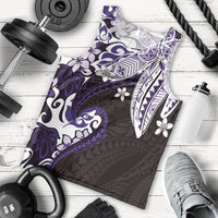 Monstera Plumeria Flowers Purple Men Tank Top Polynesian Pattern LT01 - Polynesian Pride