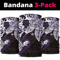 Monstera Plumeria Flowers Purple Neck Gaiter Polynesian Pattern LT01 package One Size: 25*50cm Purple - Polynesian Pride